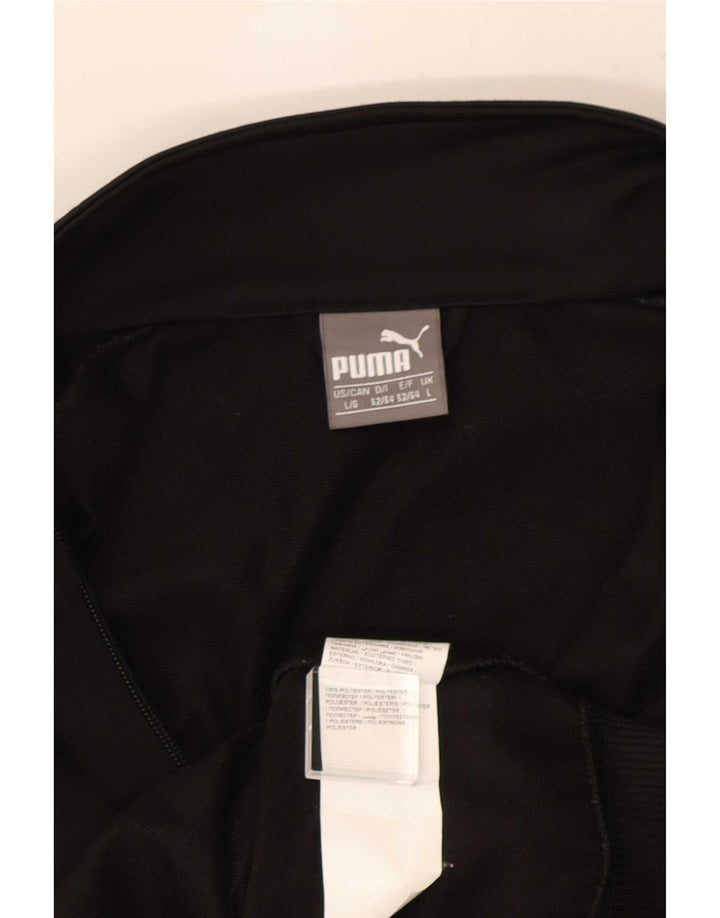 Puma Mens Graphic Tracksuit Top Jacket Large Black Polyester