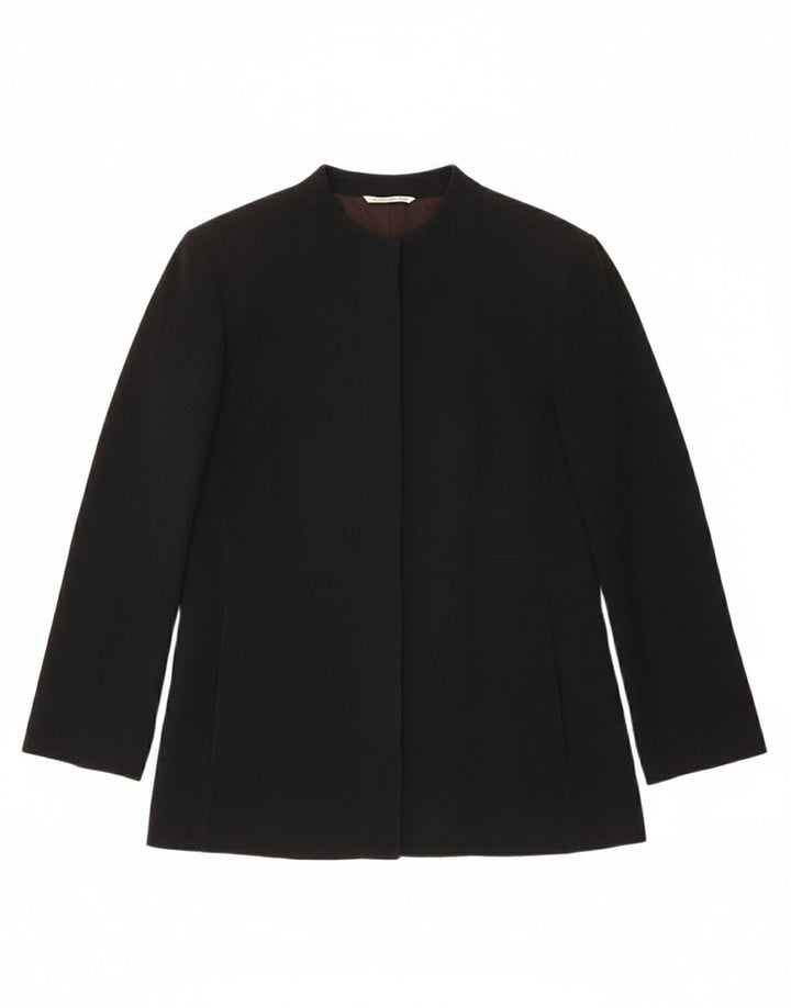 MARELLA Womens Open 3/4 Sleeve Blazer Jacket UK 10 Small Black Viscose