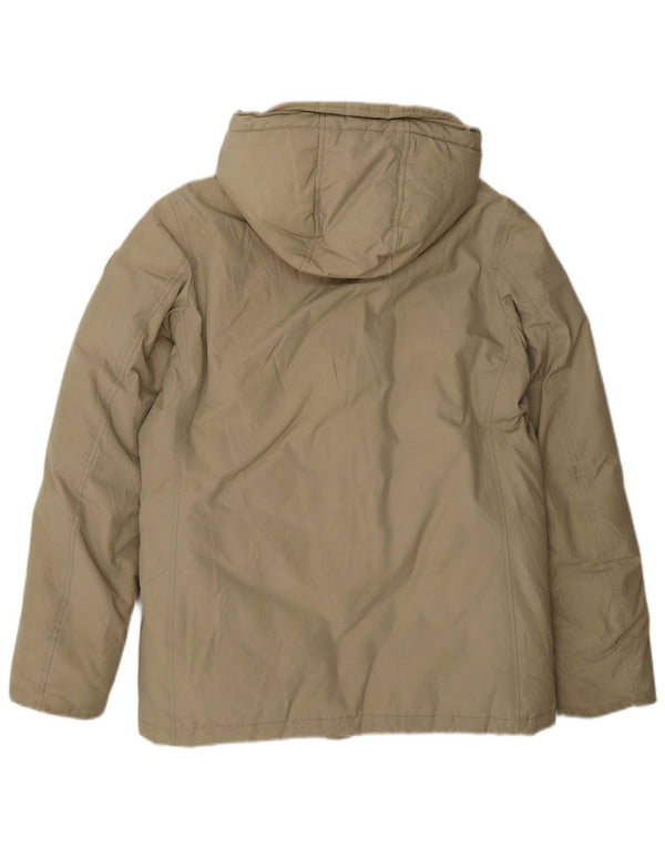 Woolrich Boys Hooded Padded Jacket 11-12 Years Beige Cotton