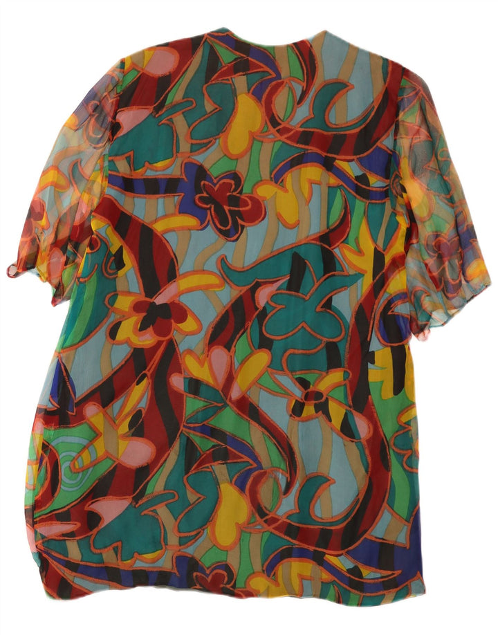 VINTAGE Womens Abstract Pattern Shift Dress UK 14 Medium Multicoloured
