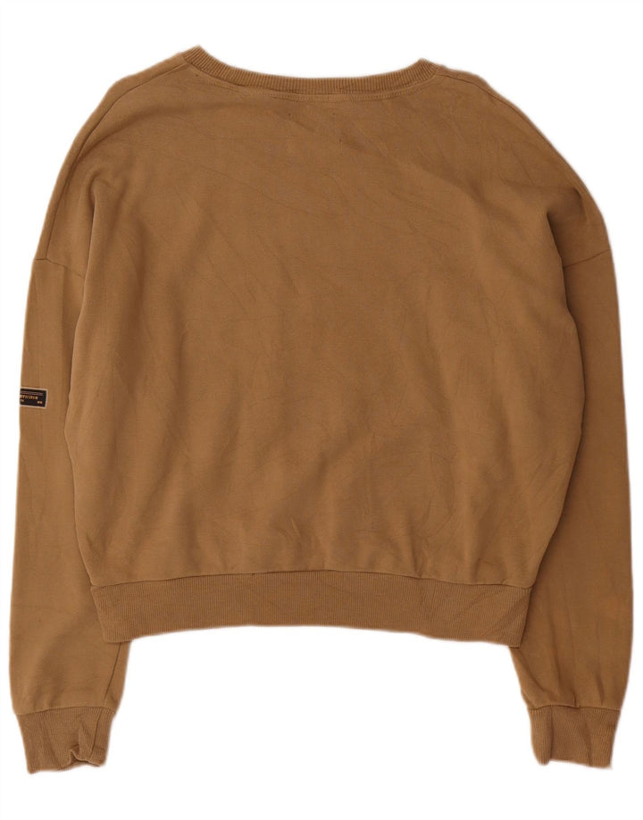 SUPERDRY Womens Graphic Oversized Sweatshirt Jumper UK 12 Medium Brown