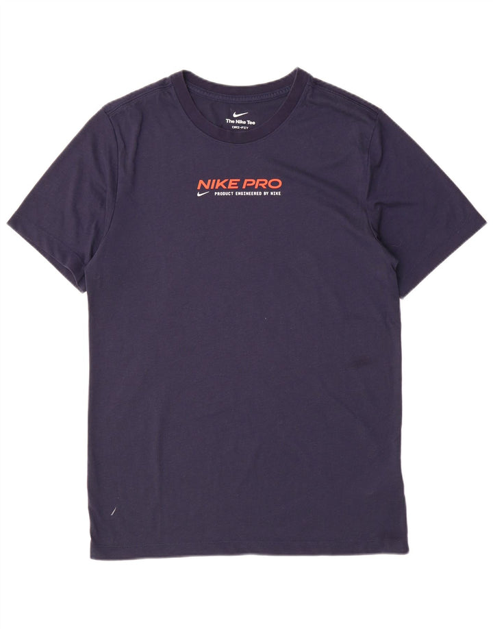 Nike Mens Dri Fit Graphic T-Shirt Top Small Navy Blue Polyester
