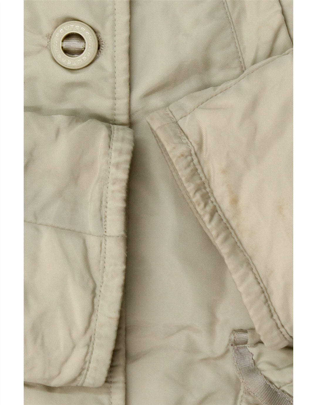 PEUTEREY Girls Hooded Utility Jacket 9-10 Years Large Off White Polyamide