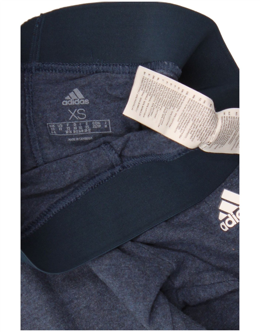 ADIDAS Womens Leggings UK 4/6 XS  Navy Blue Cotton