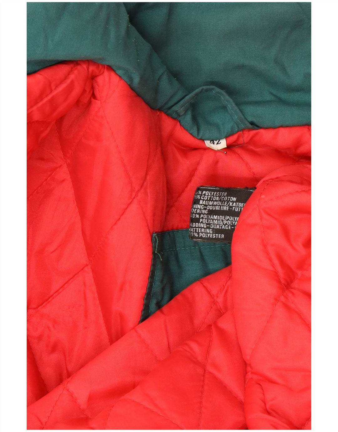 Vintage Womens Oversized Padded Jacket EU 42 Large Green Polyester