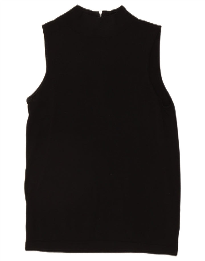Reiss Womens Vest Top UK 14 Large Black Viscose