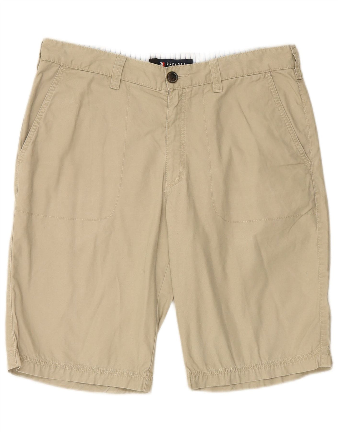 PECKOTT Mens Chino Shorts IT 52 XL W36 Beige Cotton