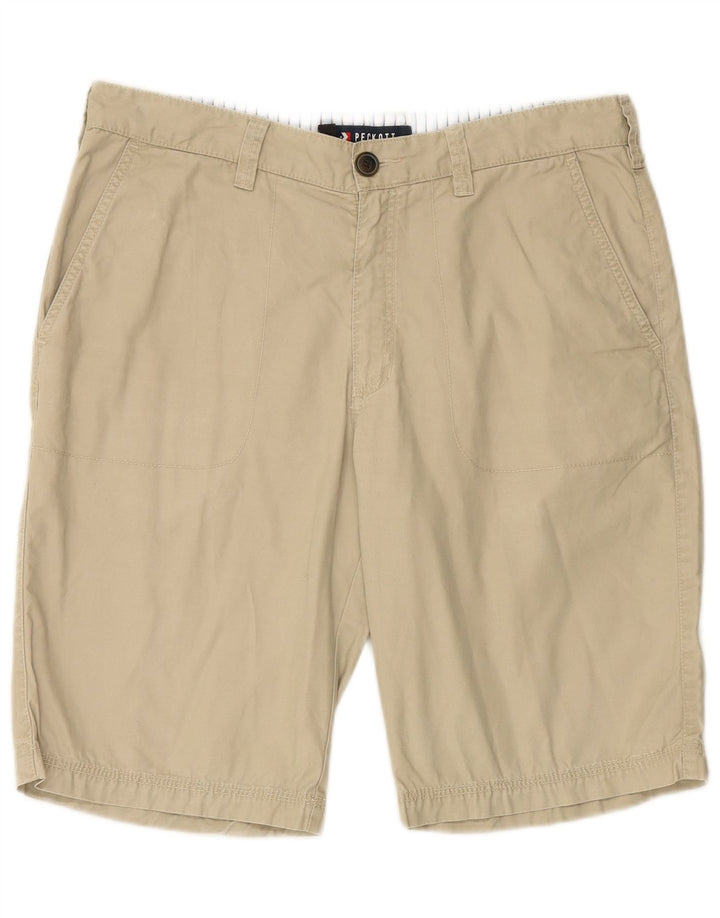 PECKOTT Mens Chino Shorts IT 52 XL W36 Beige Cotton