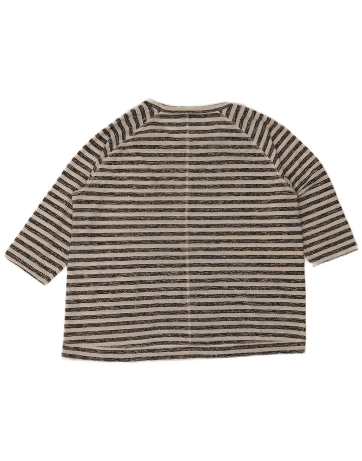Marks & Spencer Womens Top 3/4 Sleeve UK 16 Large White Striped