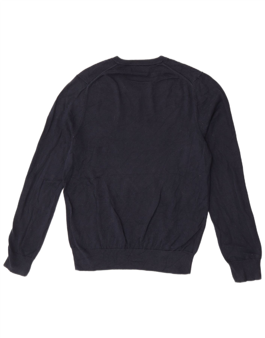 Marks & Spencer Mens V-Neck Jumper Sweater Medium Navy Blue Cotton