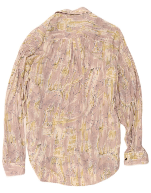 Vintage Mens Abstract Pattern Shirt Small Pink