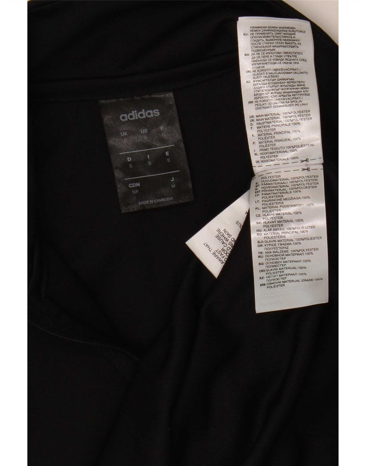 Adidas Mens Climalite Zip Neck Pullover Tracksuit Top Small Black Polyester