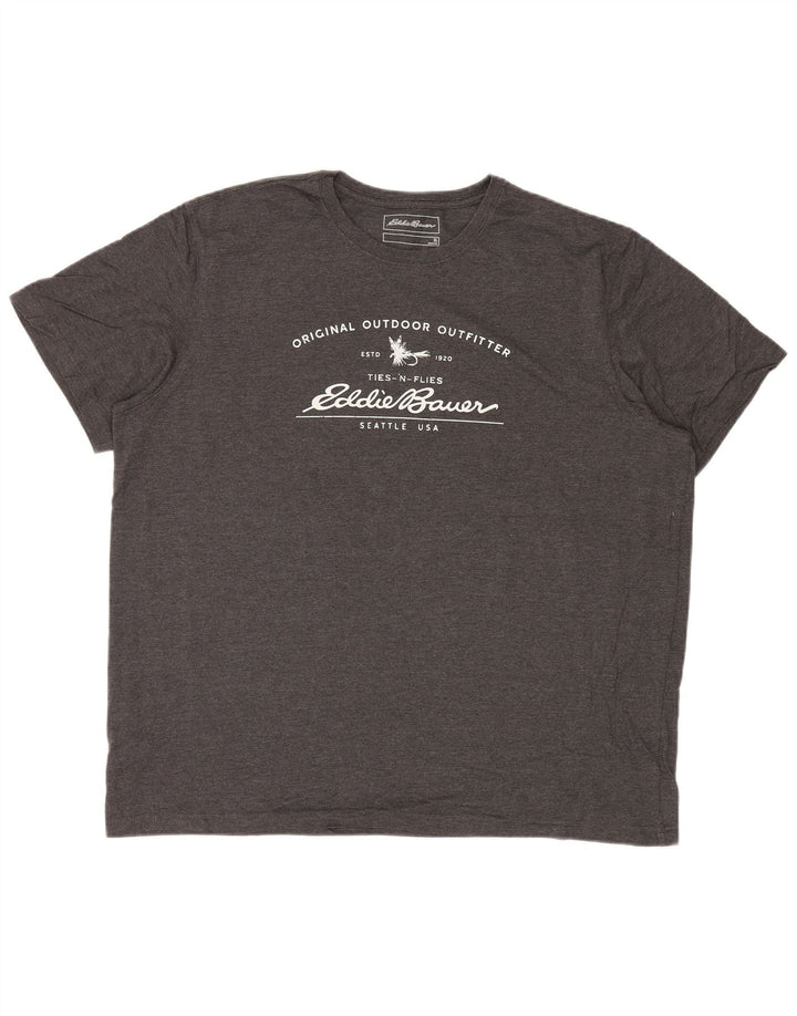 EDDIE BAUER Mens Graphic T-Shirt Top XL Grey Cotton
