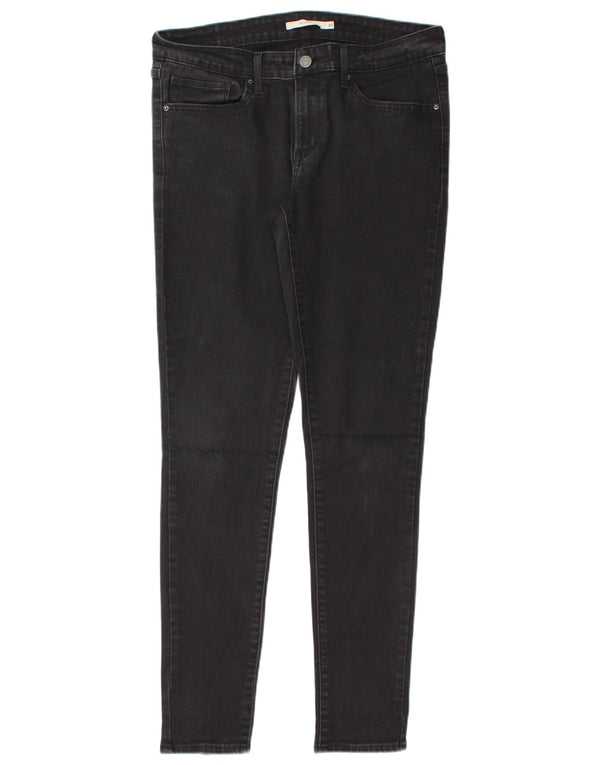 Levi's Womens 711 Skinny Jeans W30 L30 Black Cotton