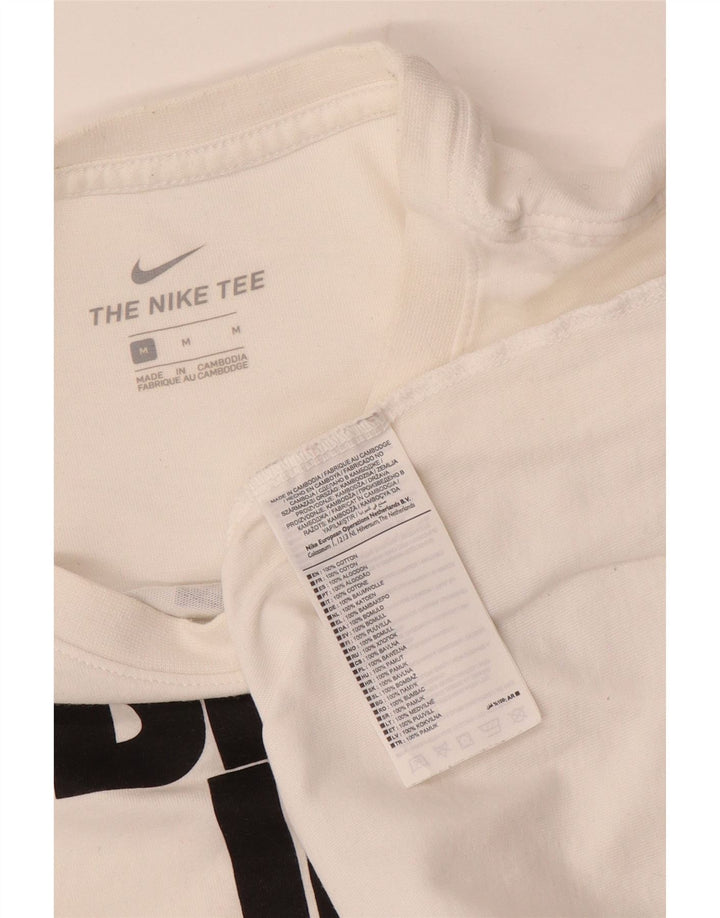 Nike Mens Graphic T-Shirt Top Medium White Cotton