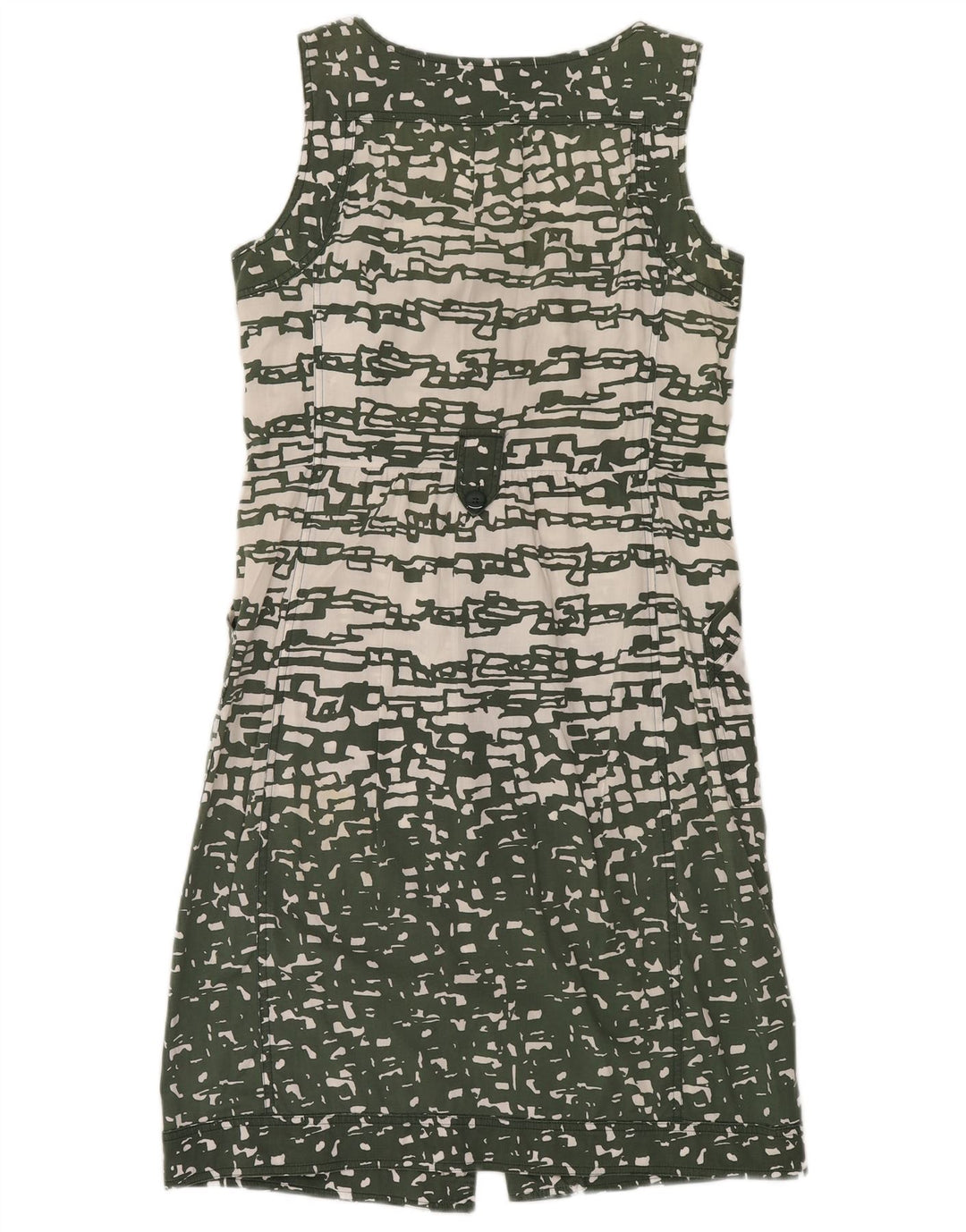 MARELLA Womens Sleeveless Shirt Dress UK 12 Medium Green Geometric