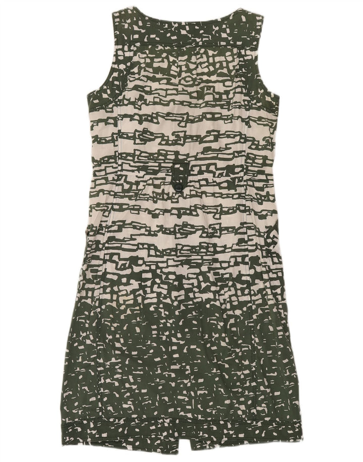 MARELLA Womens Sleeveless Shirt Dress UK 12 Medium Green Geometric