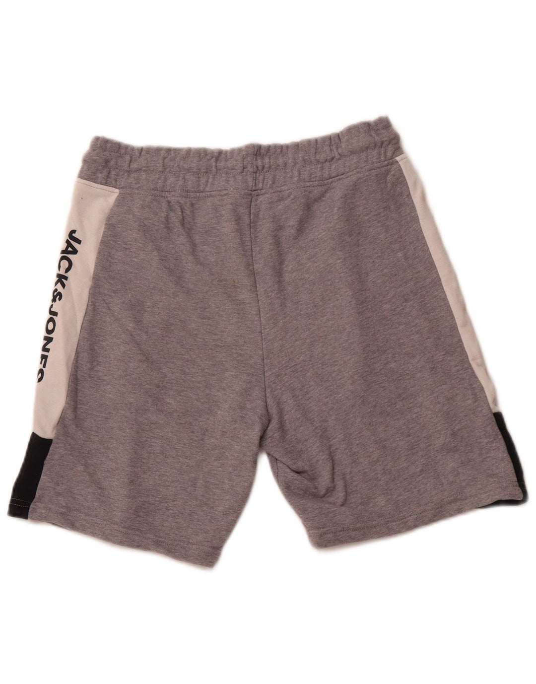 JACK & JONES Mens Graphic Sport Shorts Small Grey Colourblock Cotton