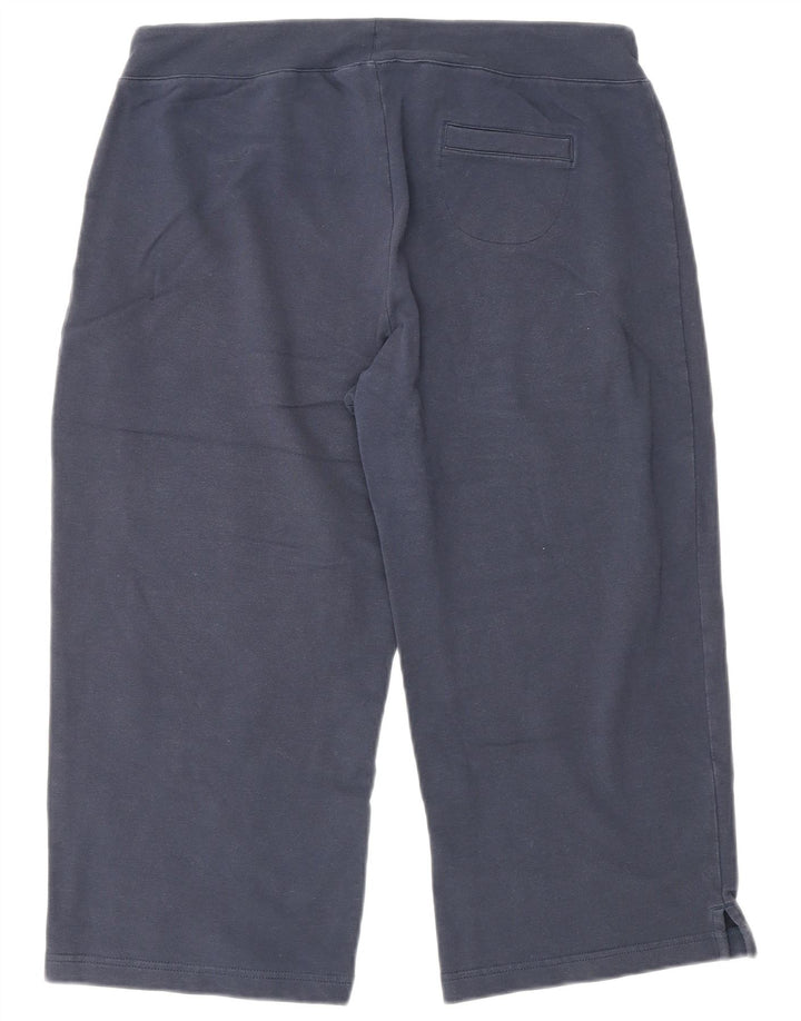 ELLESSE Womens Capri Tracksuit Trousers UK 12 Medium  Navy Blue Cotton