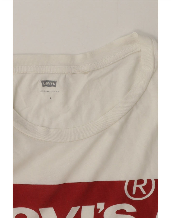 Levi's Womens Graphic T-Shirt Top UK 16 Large White