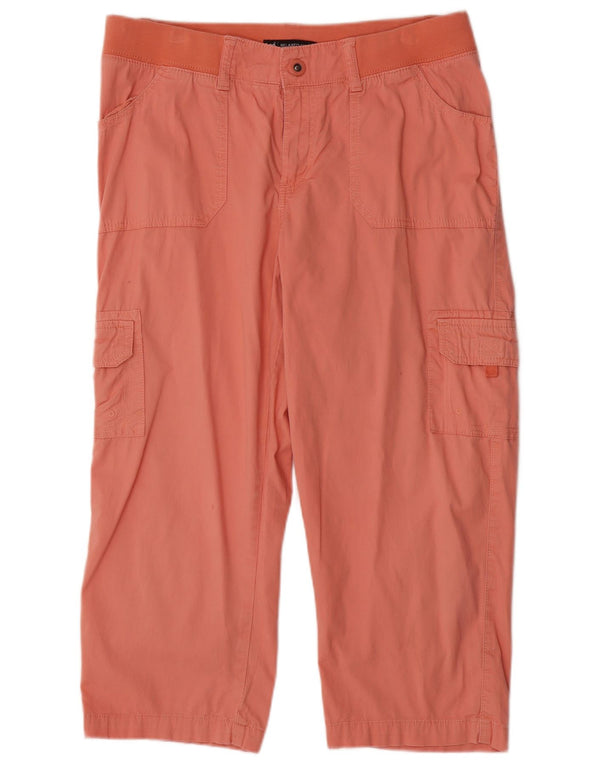 Lee Womens Capri Relaxed Fit Cargo Trousers US 12 Large W34 L23 Pink Cotton