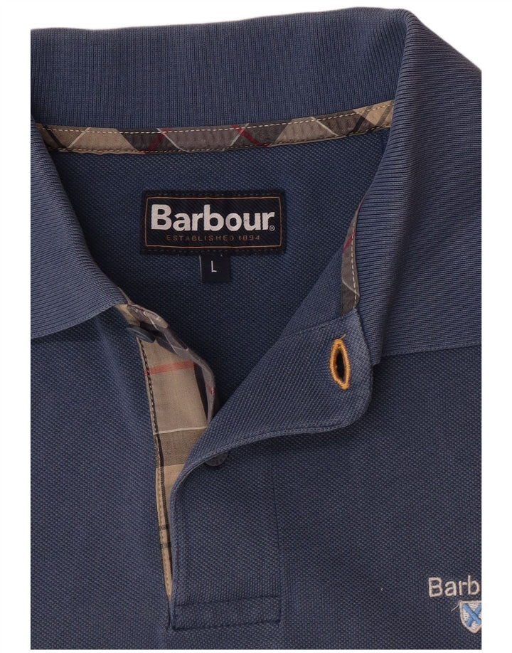Barbour Mens Polo Shirt Large Blue