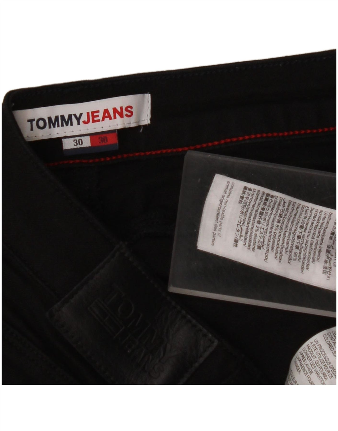 TOMMY HILFIGER Womens Skinny Jeans W30 L30 Black Cotton