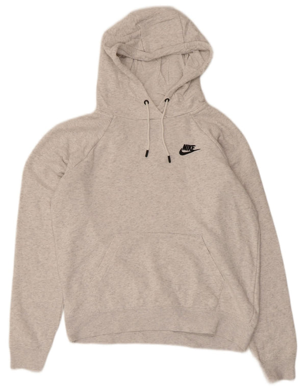 Nike Womens Oversized Hoodie Jumper UK 10 Small Grey Cotton