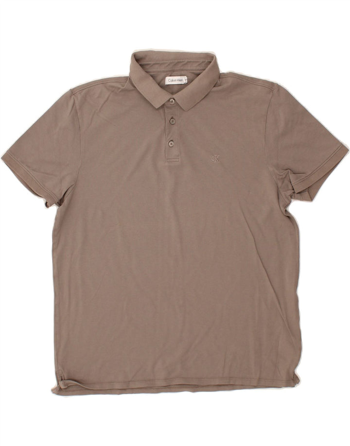 CALVIN KLEIN Mens Polo Shirt Large Grey Cotton Vintage Calvin Klein and Second-Hand Calvin Klein from Messina Hembry 