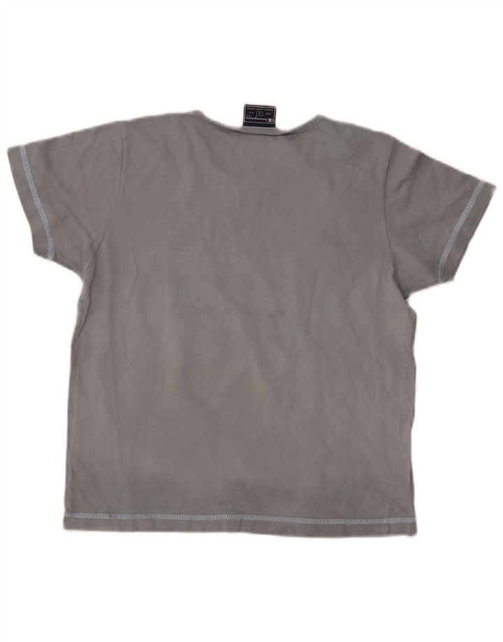 CHAMPION Womens Graphic T-Shirt Top UK 10 Small Navy Blue Cotton