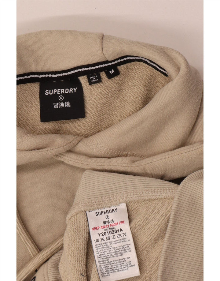 Superdry Mens Hoodie Jumper Medium Beige Cotton