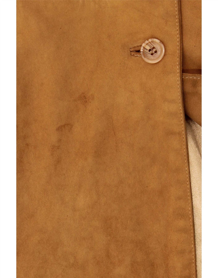 Barone Womens Leather Jacket IT 42 Medium Brown