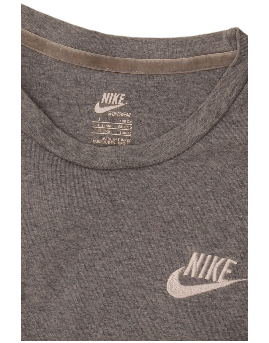 Nike Womens T-Shirt Top UK 8/10 Small Grey