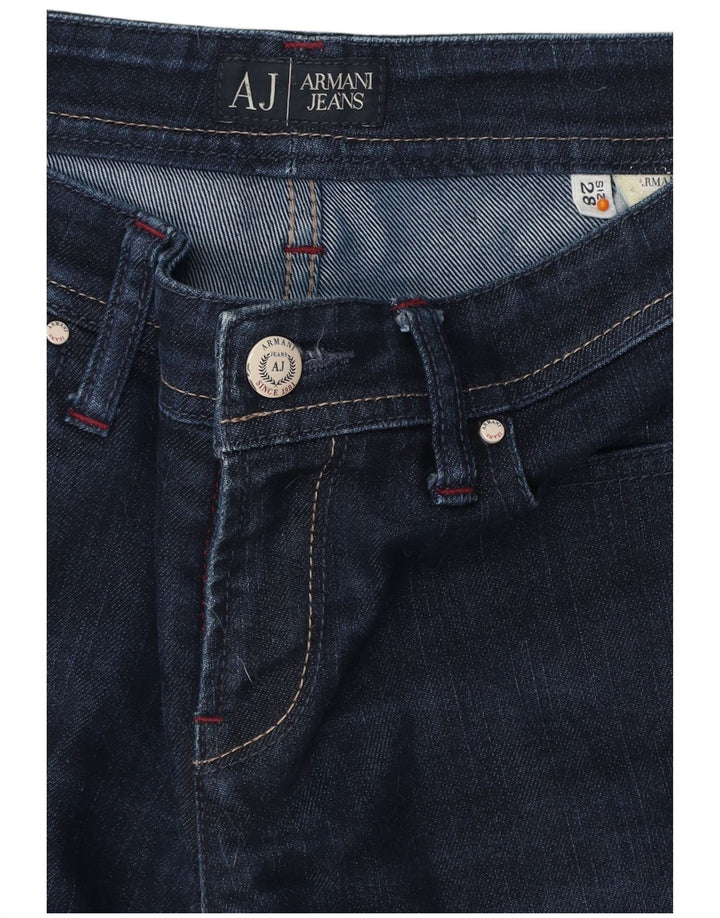 ARMANI Womens Straight Jeans W28 L32 Navy Blue
