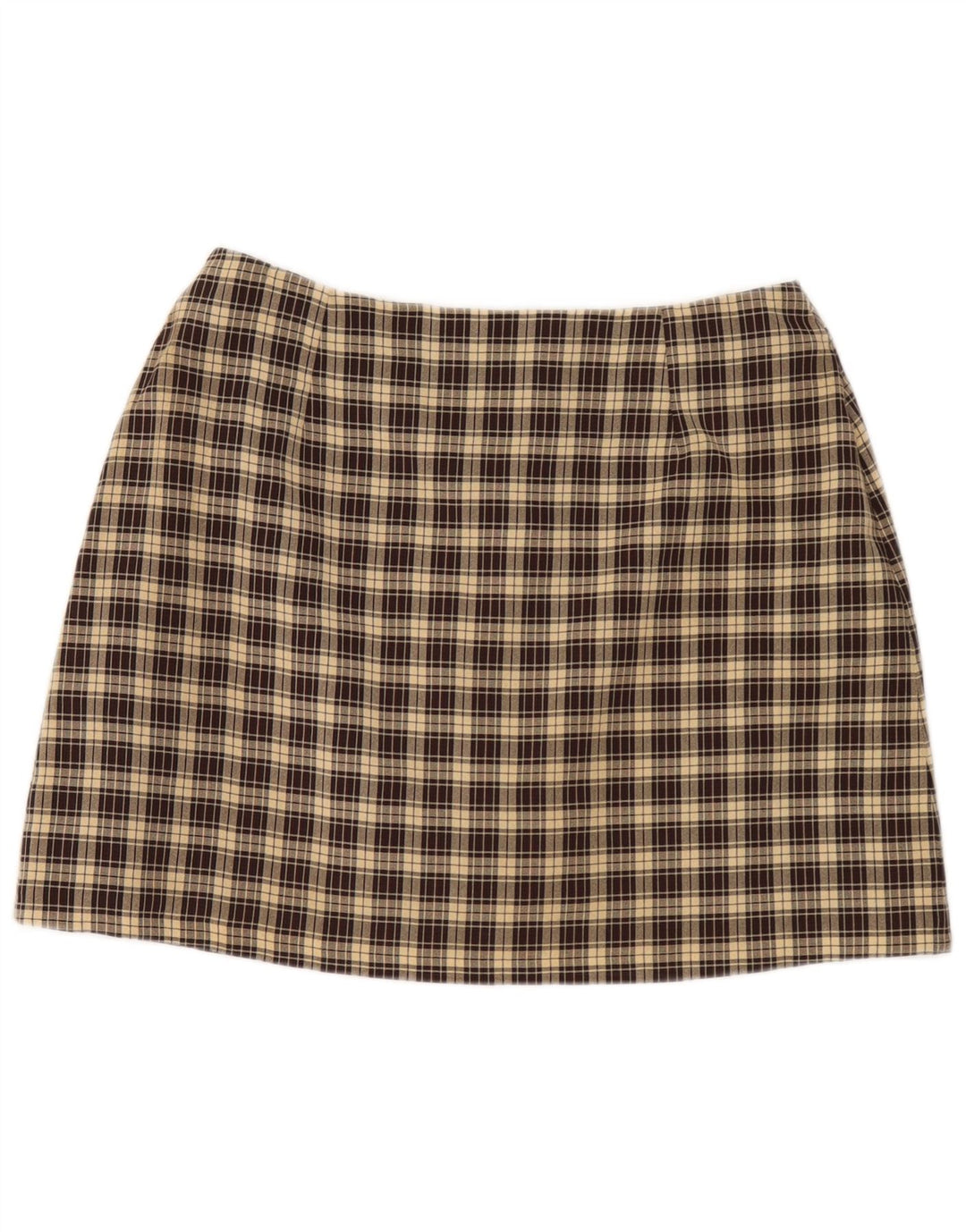 Dorothy Perkins Womens Mini Skirt UK 16 Large W32 Brown Check Polyester