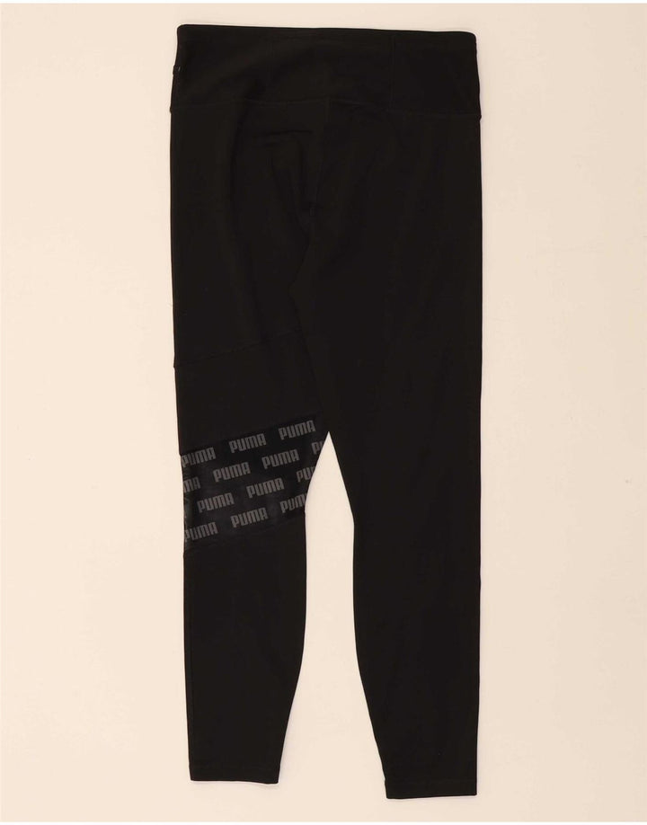 PUMA Womens Graphic Leggings UK 14 Large  Black