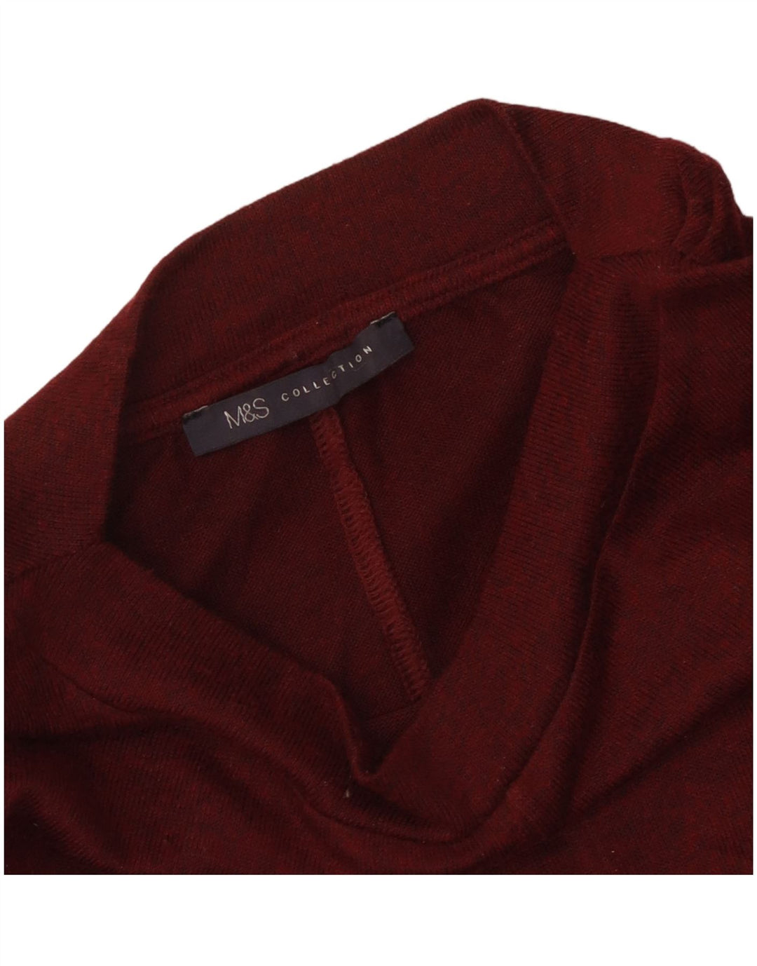 MARKS & SPENCER Womens 3/4 Sleeve Blouse Top UK 12 Medium Burgundy Flecked