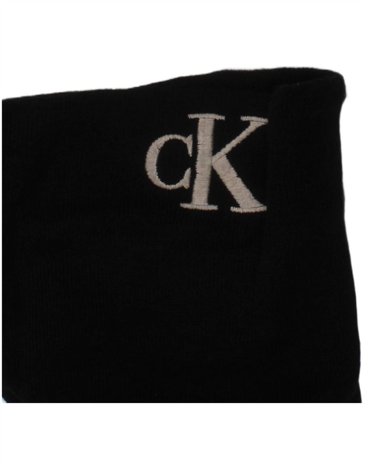 Calvin Klein Mens Graphic Knit Beanie Hat One Size Black Acrylic Logo