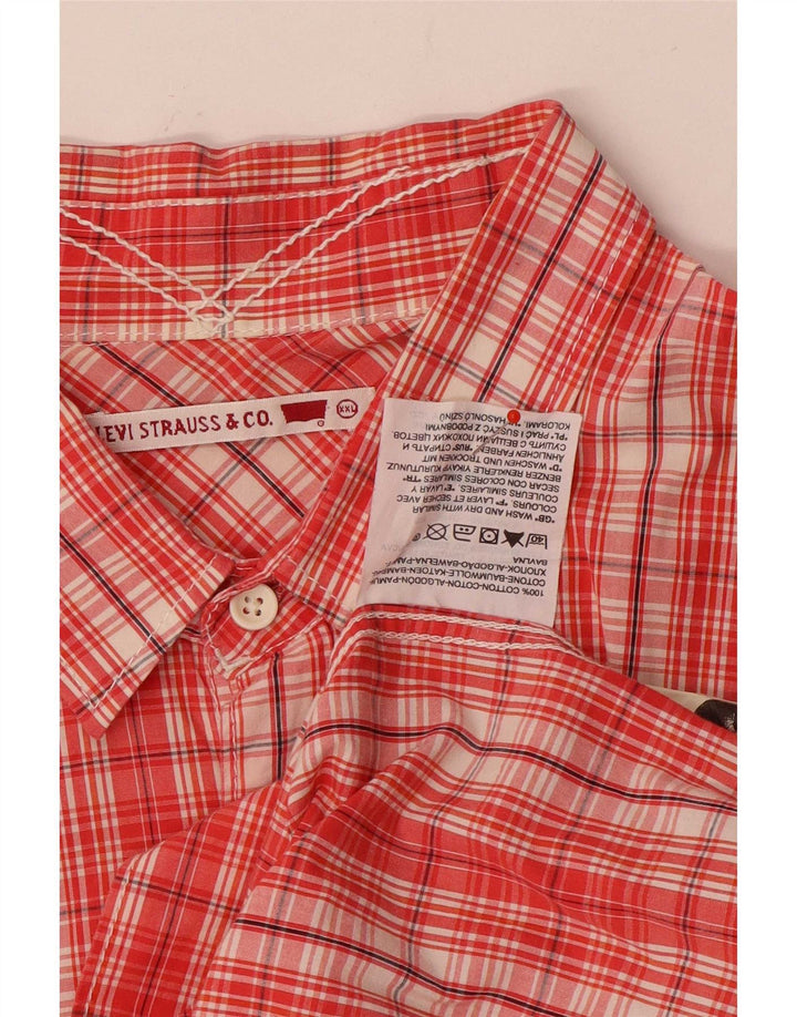 Levi's Mens Denizen Short Sleeve Shirt 2XL Red Check Cotton