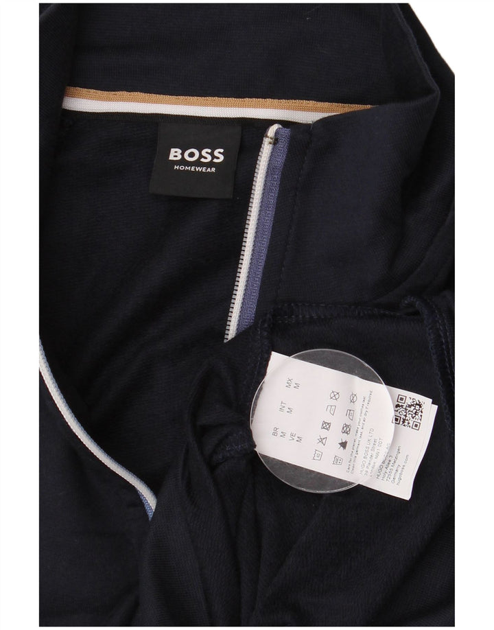 Hugo Boss Mens Graphic Tracksuit Top Jacket Medium Navy Blue Cotton