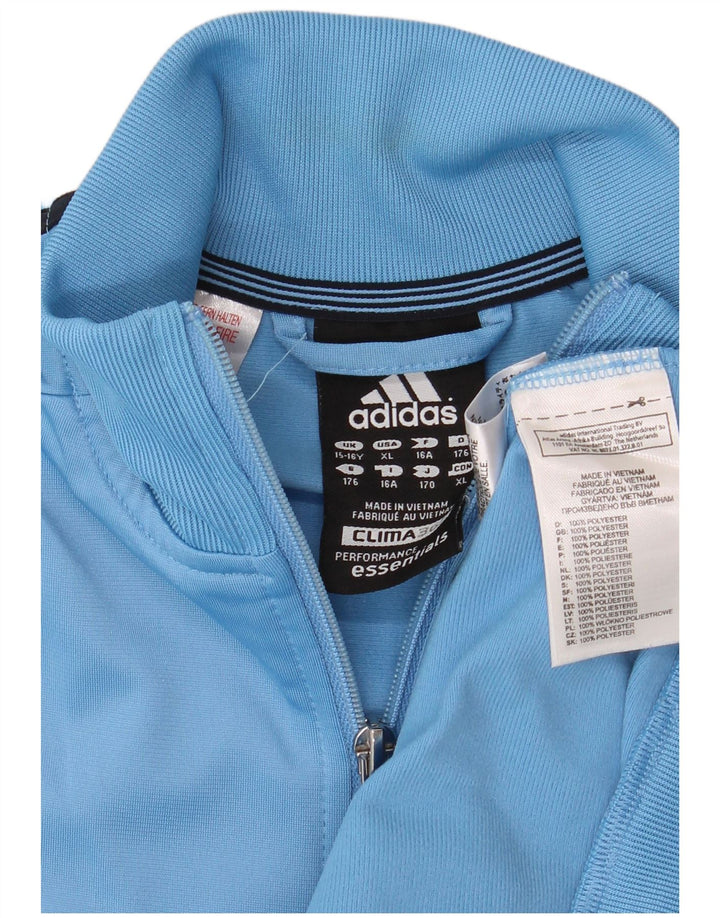 ADIDAS Boys Clima 365 Tracksuit Top Jacket 15-16 Years Blue Polyester