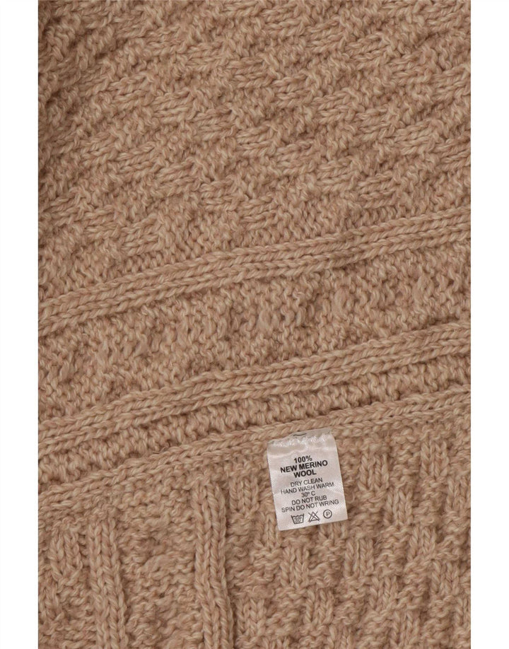 Aran Womens Poncho Jumper One Size Beige