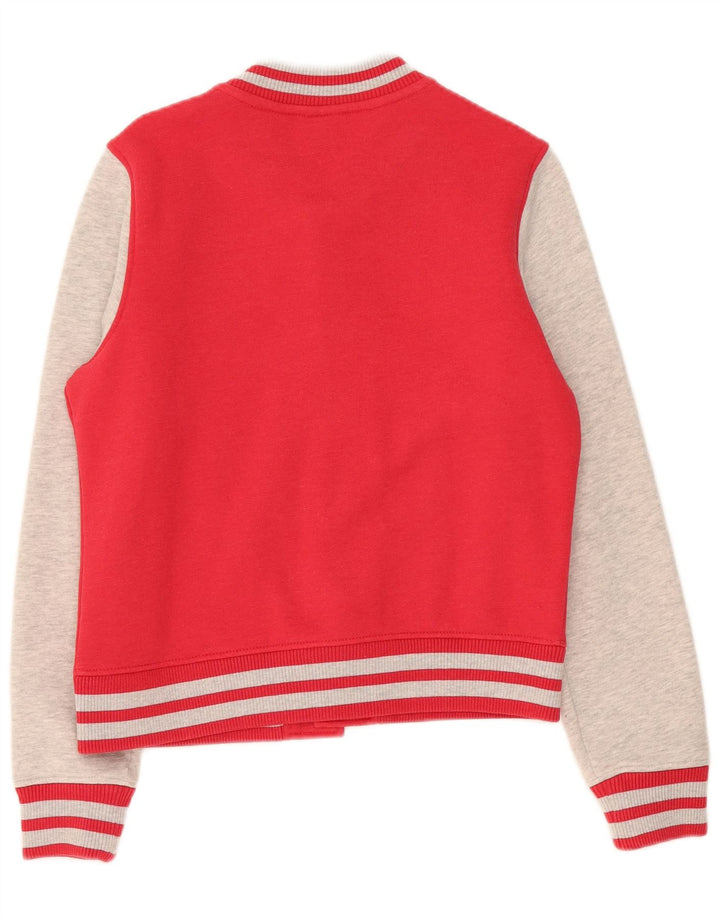 Superdry Womens Tracksuit Top Jacket UK 14 Medium Red Colourblock Cotton