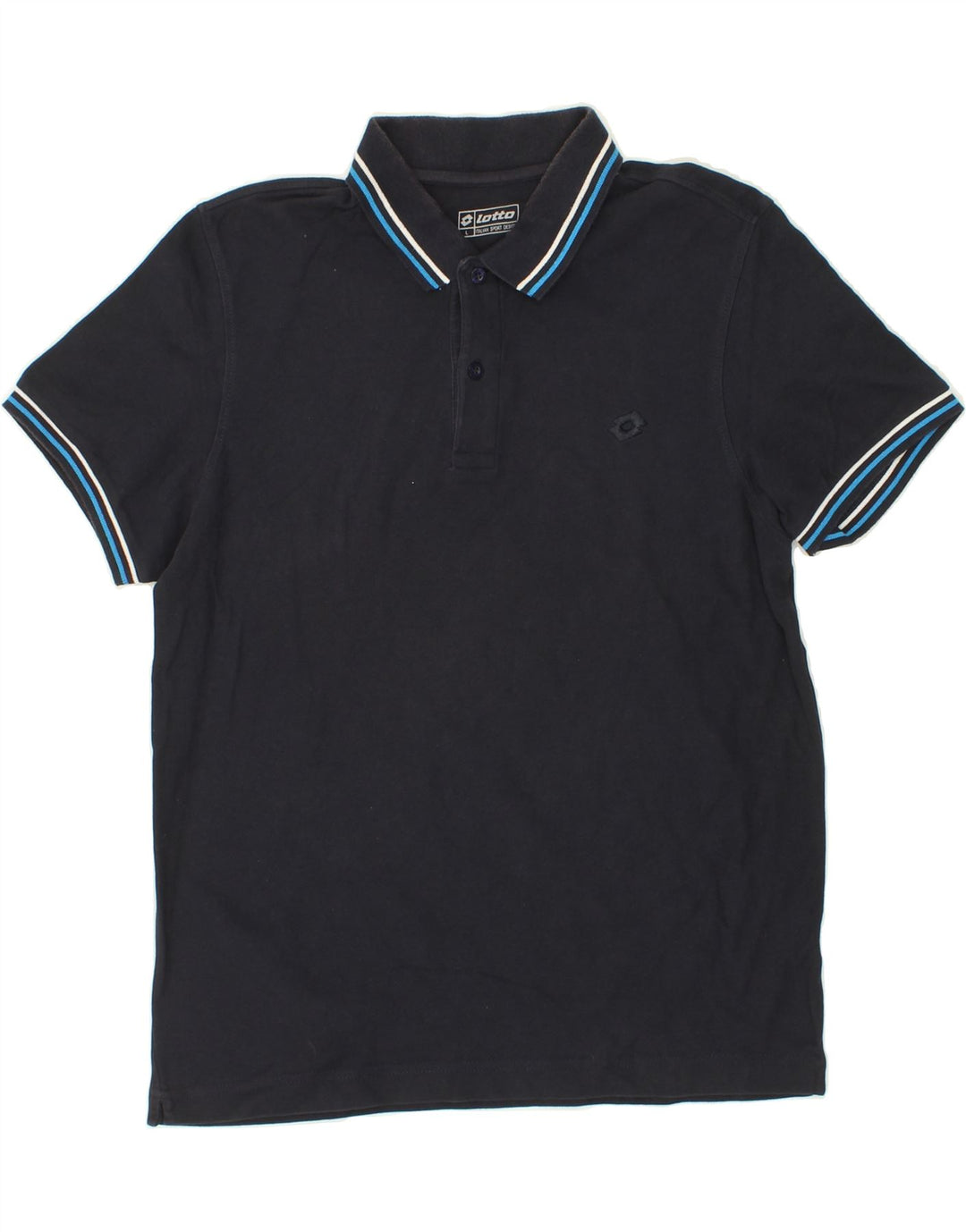 LOTTO Mens Polo Shirt Large Navy Blue Vintage Lotto and Second-Hand Lotto from Messina Hembry 