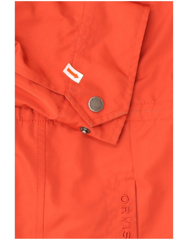 ORVIS Womens Hooded Raincoat UK 16 Large Orange Polyester