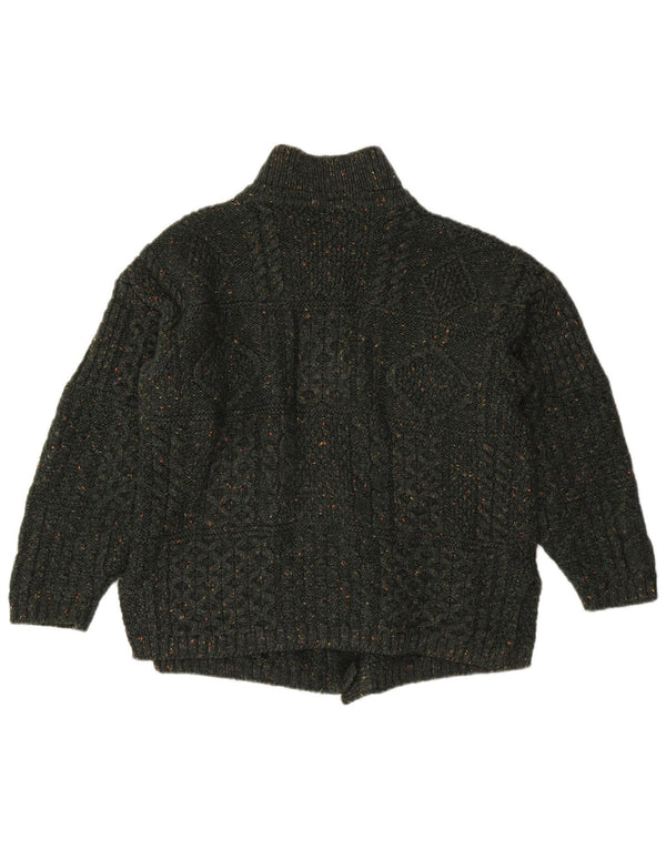 Vintage Womens Cardigan Sweater UK 16 Large Green Flecked Wool