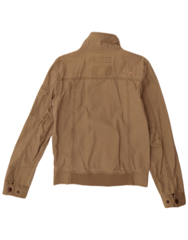 O'NEILL Mens Bomber Jacket UK 36 Small Beige Cotton