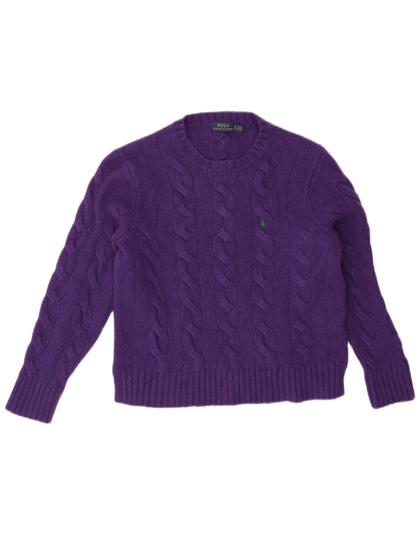 Polo Ralph Lauren Womens Crew Neck Jumper Sweater UK 14 Large Purple