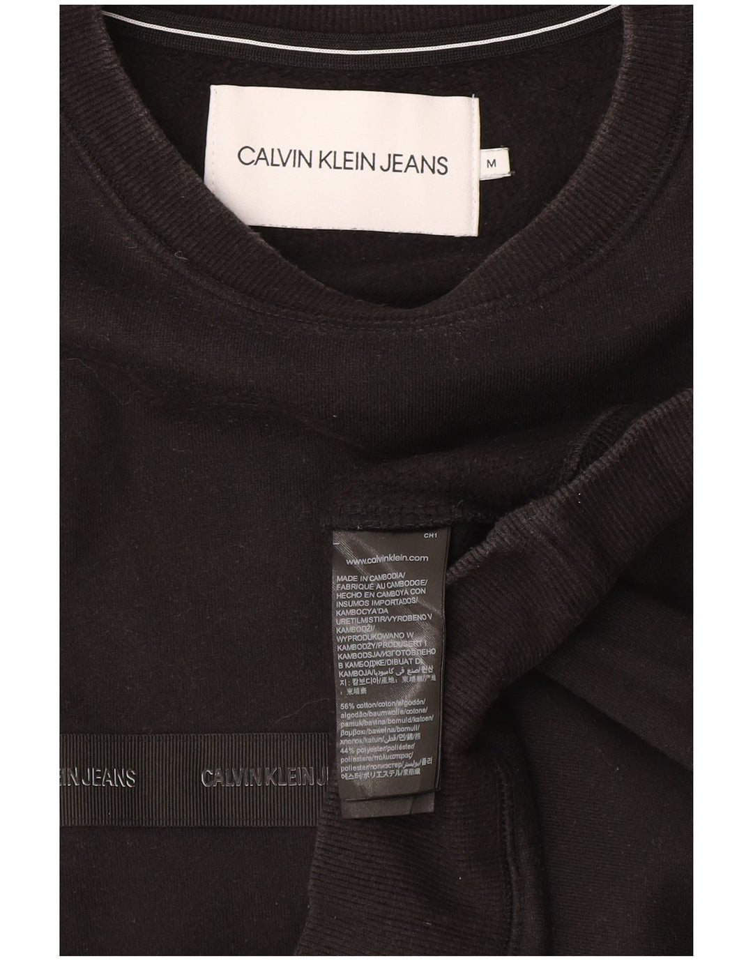 Calvin Klein Mens Graphic Sweatshirt Jumper Medium Black Cotton
