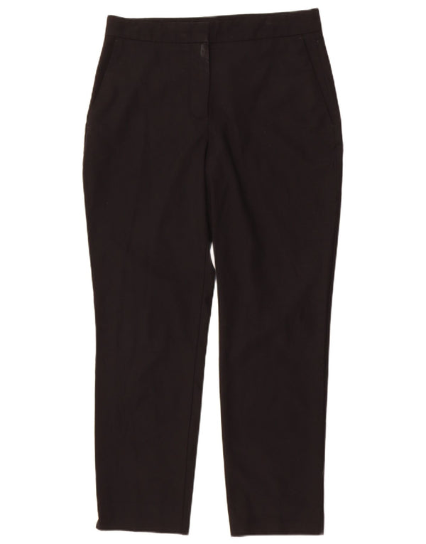 Zara Womens High Waist Slim Cropped Trousers EU 38 Small W28 L26 Black